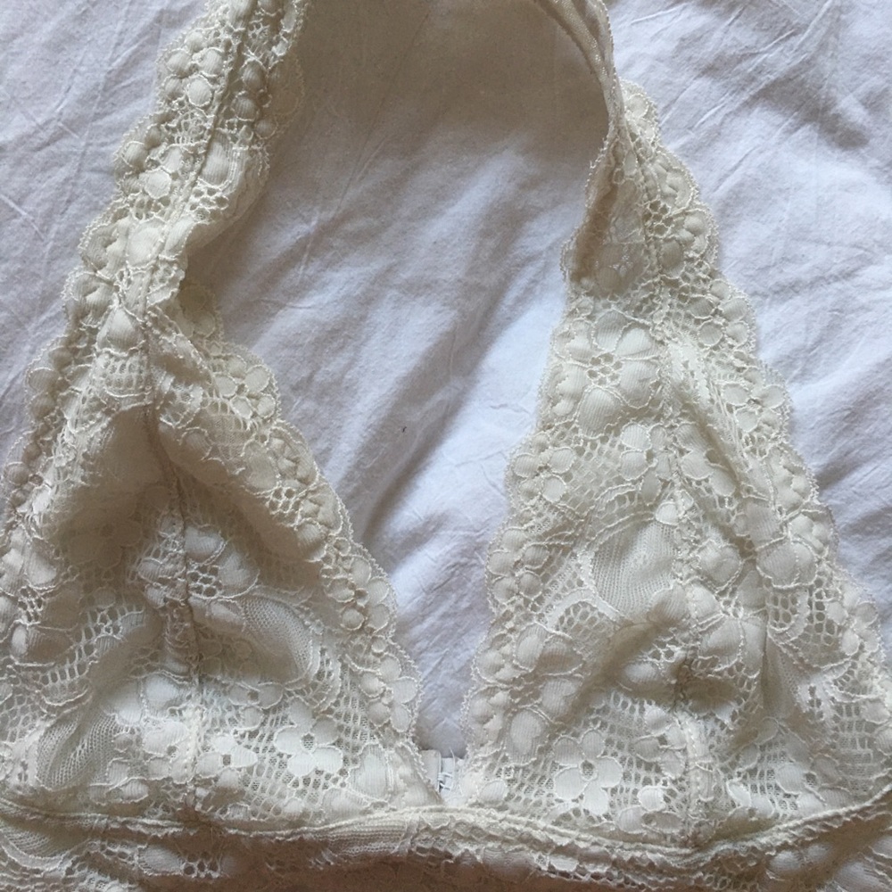 Free people halter bralette white cream small